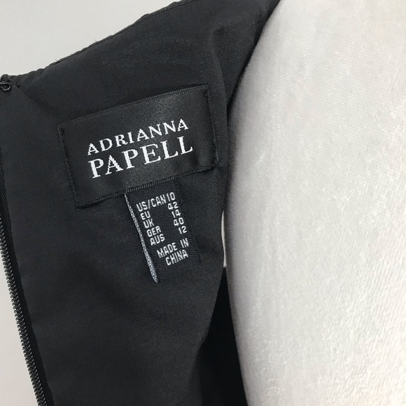 Adrianna Papell Black Beaded Neckline Dress - Picture 10 of 13